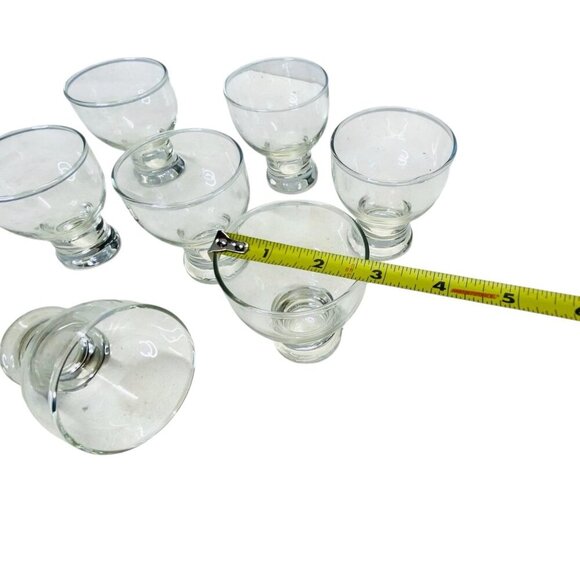 Clear Glass Dessert Cups 7PC Footed Sherbet Ice Cream Appetizer Serving Bowls - Picture 6 of 8